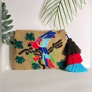 Multi-Purpose Handwoven Tropical Bird Bag -  Colorful Wayuu Macaw Sleeve Cover